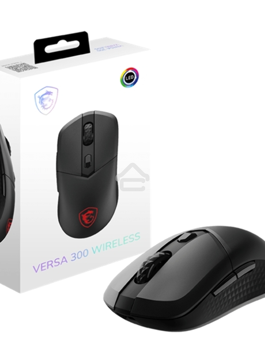 Мышь беспроводная/проводная MSI VERSA 300 черный, 8000 dpi, радиоканал, Bluetooth, USB, кнопки - 6