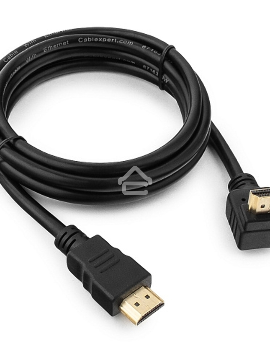 Кабель Cablexpert HDMI CC-HDMI490-6, 19M/19M, v2.0, медь, позол.разъемы, экран, угловой, 1.8м, черный, пакет