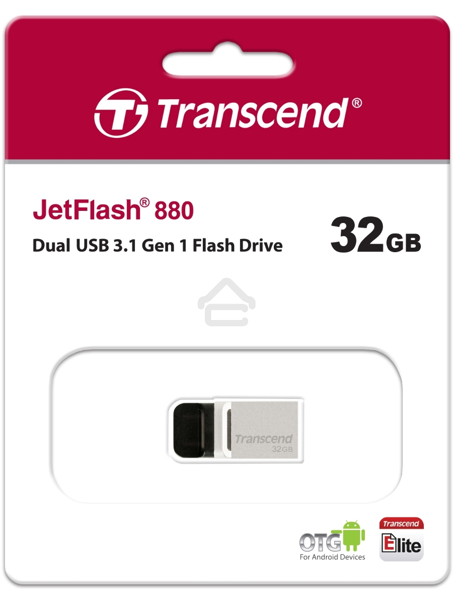 Флеш диск Transcend 32GB JetFlash 880, USB 3.0 OTG ,Металл