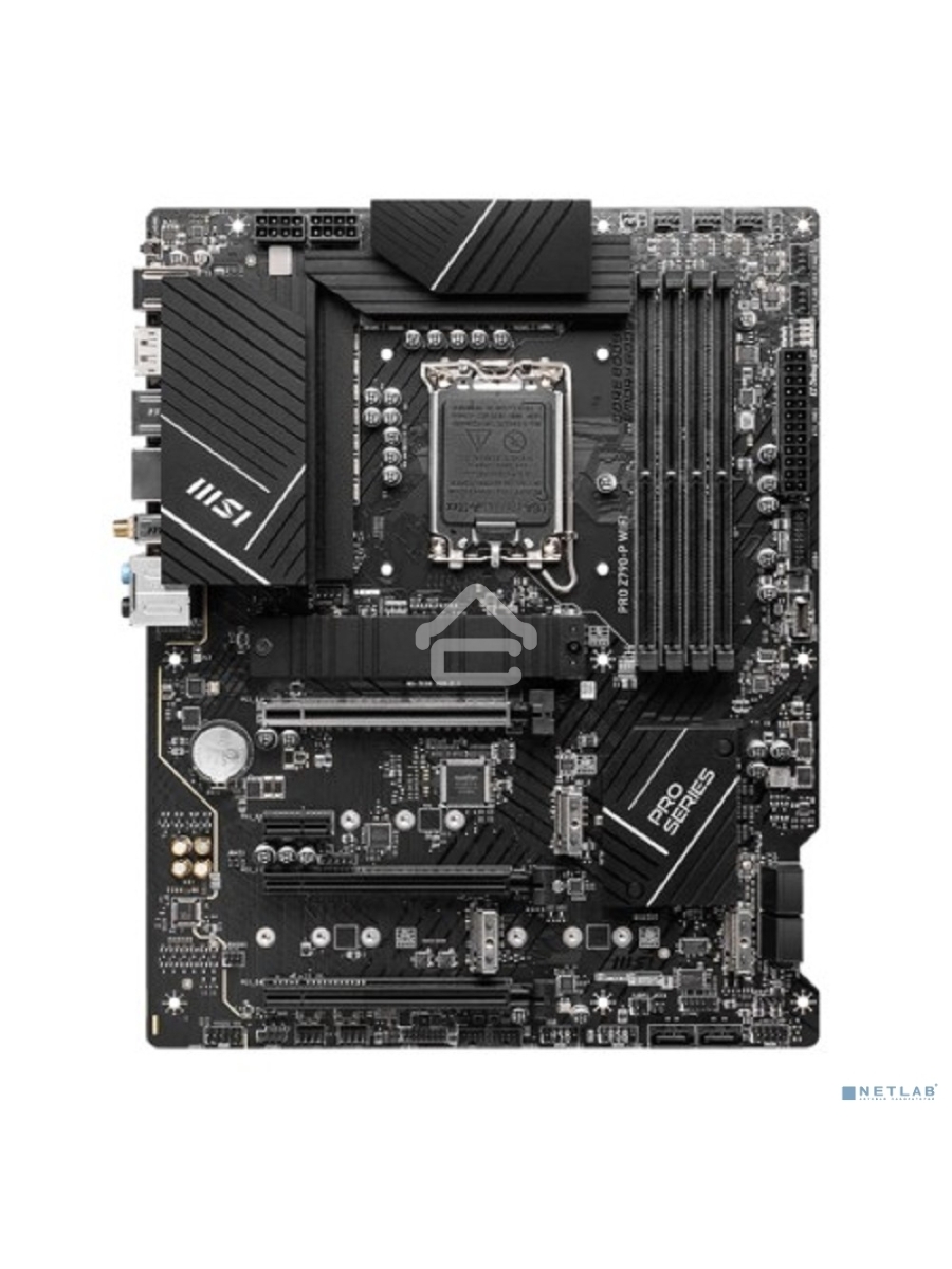 Материнская плата MSI PRO Z790-P WIFI, LGA 1700, Intel Z790, 4xDDR5, 6xSATA, 4xM.2, 1xPCIe 5.0 x16, 1xPCIe 4.0 x16, 1xPCIe 3.0 x16, 1xPCIe x1, 1xHDMI, 1xDP, 1x2.5Gb LAN, 4xUSB-A 2.0, 2xUSB-A 3.2 Gen 1, 1xUSB-A 3.2 Gen 2, 1xUSB-C 3.2 Gen 2x2, 6x3.5мм, 7.1,