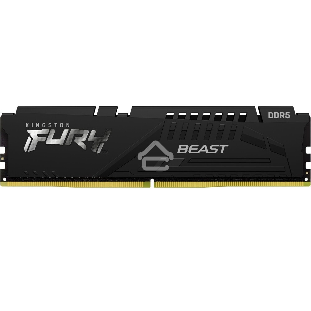 Оперативная память Kingston Fury Beast, DDR5, 16Gb (1x16Gb), 6000MHz, CL36, DIMM, с радиатором, черный