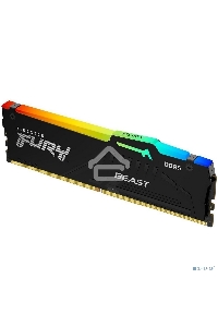 Оперативная память Kingston Fury Beast Black RGB, DDR5, 8GB (1x8GB), 5600MHz, CL36, с радиатором, RGB, черный