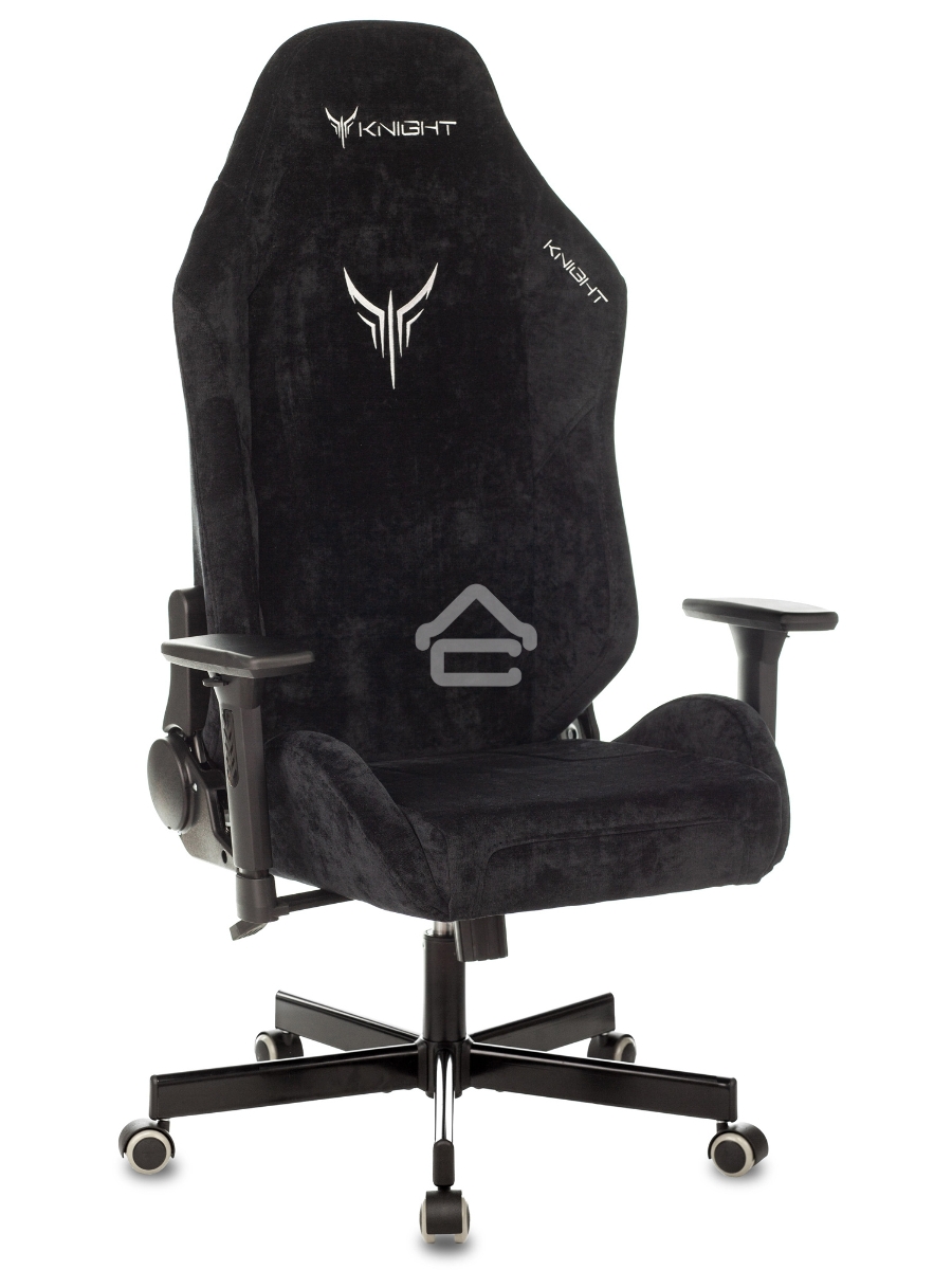 Кресло игровое Knight N1 Fabric черный Light-20, с подголов. крестовина металл