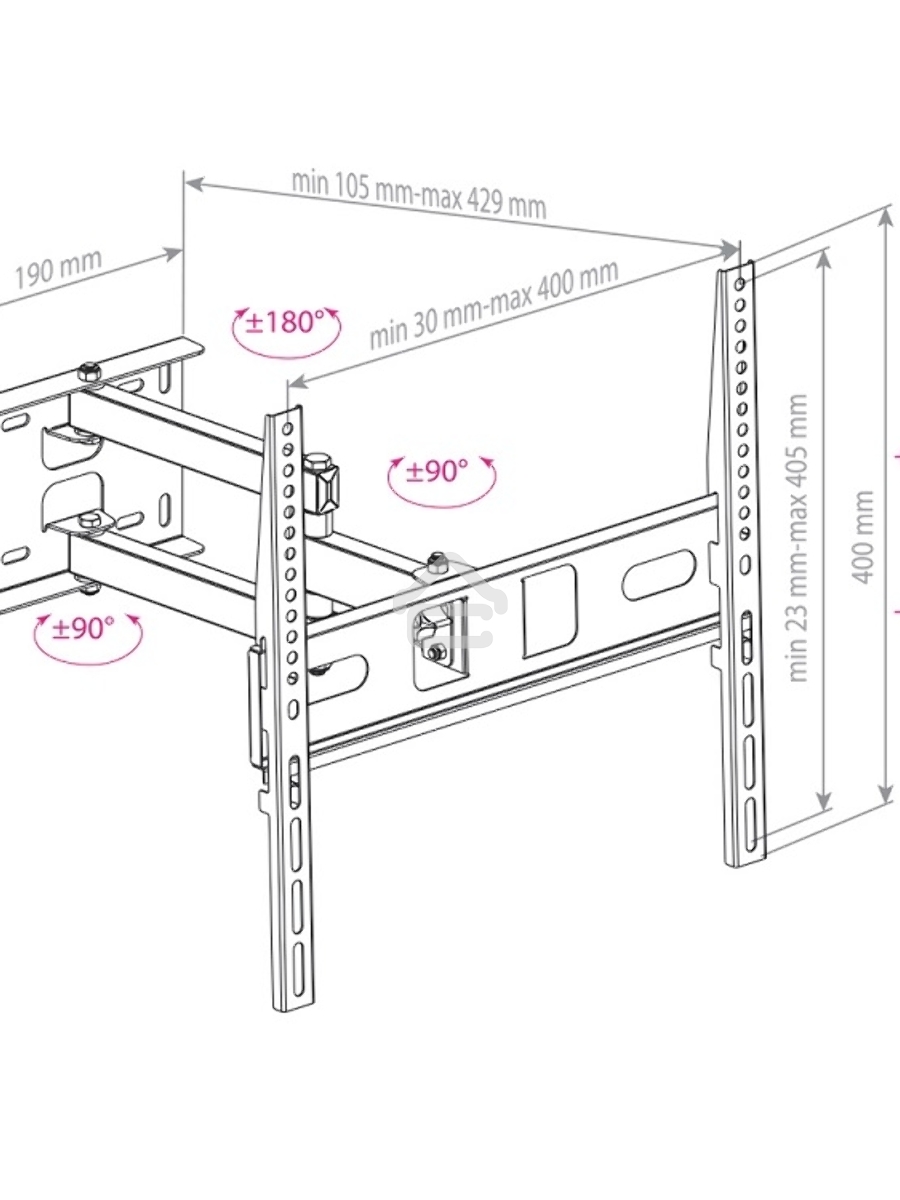 Кронштейн для телевизора Arm Media PT-15 new черный