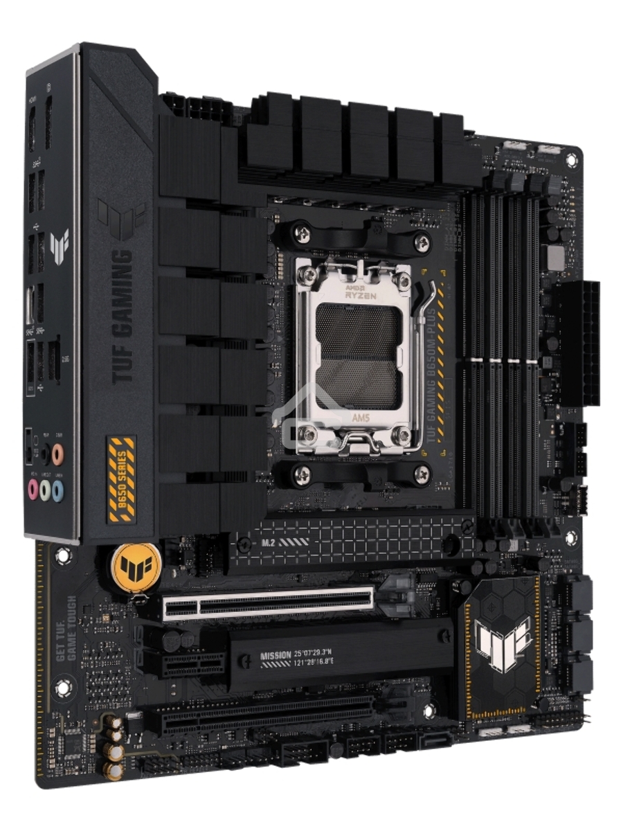 Материнская плата ASUS TUF GAMING B650M-PLUS, AM5, AMD B650, 4xDDR5, 4xSATA, 2xM.2, 1xPCIe 4.0 x16, 1xPCIe 4.0 x4, 1xDP, 1xHDMI, 1x 2.5Gb LAN, 4xUSB-A 3.2 Gen 2, 1xUSB-A 3.2 Gen 1, 1xUSB-C 3.2 Gen 2x2, 5x3.5 мм, 7.1, mATX