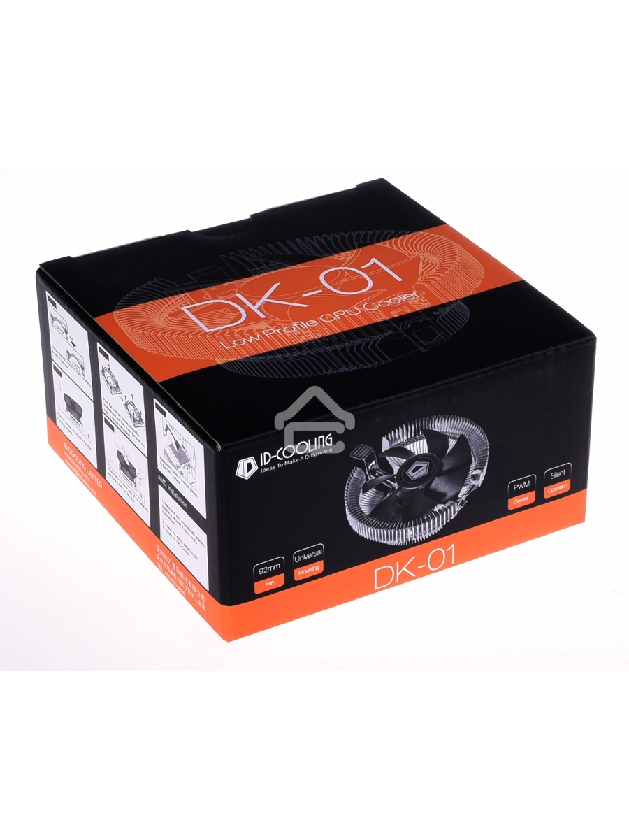 Кулер Cooler ID-Cooling DK-01 черный/серебристый 92мм алюминий 2500rpm 29db 95W 52мм