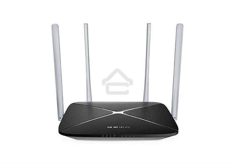 Беспроводный маршрутизатор Mercusys AC12, Dual Band, (867Мбит/с на 5 ГГц + 300Мбит/с на 2,4 ГГц)4 порта 100 Мбит/с, 4 фиксированных антенны