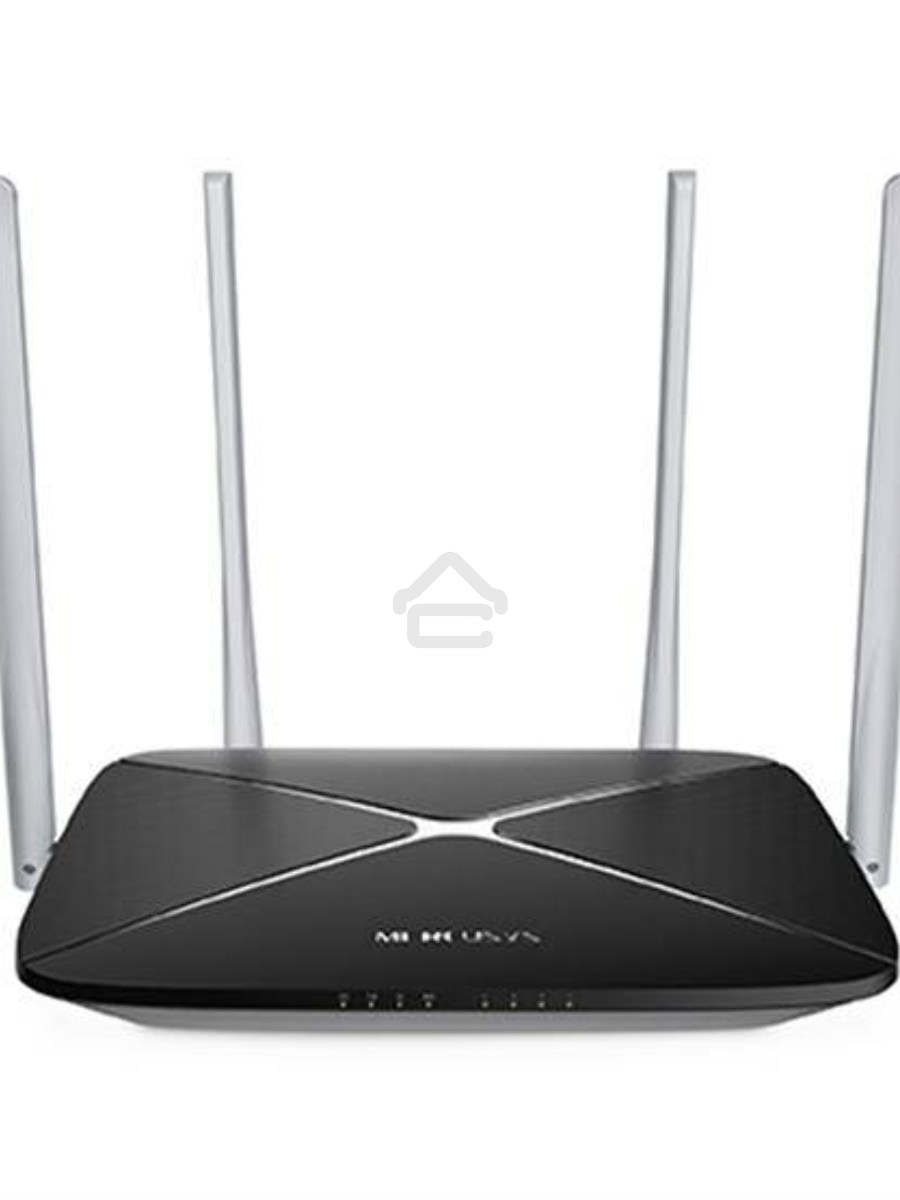Беспроводный маршрутизатор Mercusys AC12, Dual Band, (867Мбит/с на 5 ГГц + 300Мбит/с на 2,4 ГГц)4 порта 100 Мбит/с, 4 фиксированных антенны