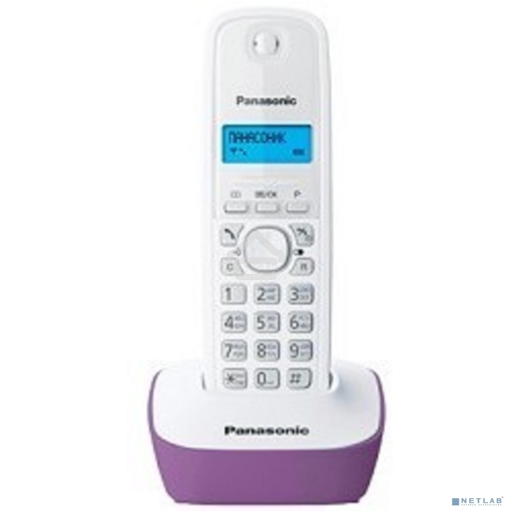 Телефон беспроводной (DECT) Panasonic KX-TG1611RUF (сиреневый) АОН, Caller ID,12 мелодий звонка,подсветка дисплея,поиск трубки