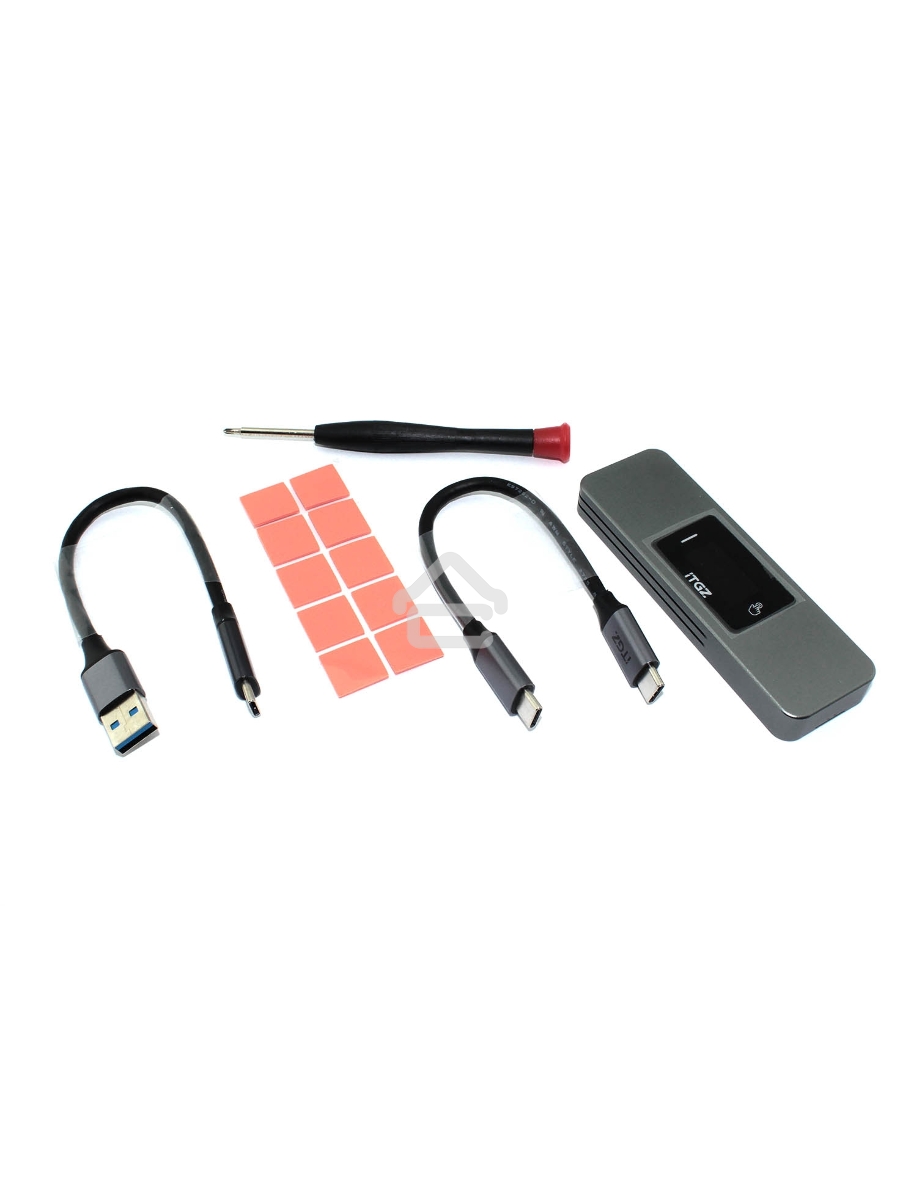 Умный бокс для M.2 NVMe и SATA SSD алюминиевый, с экраном