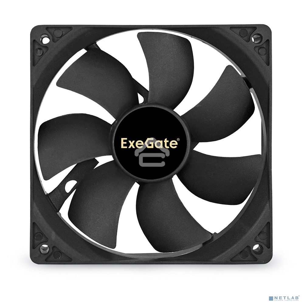 Вентилятор для корпуса ExeGate E12025S4P-PWM черный, 120 мм, 1500 об/мин, 25 дБ, 4 pin