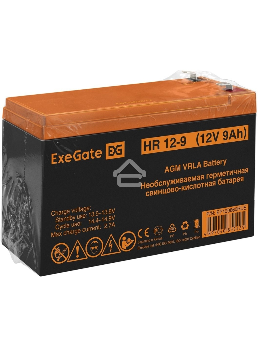 Батарея ExeGate EP129860RUS HR 12-9/EXG1290 (12V 9Ah 1234W), клеммы F2