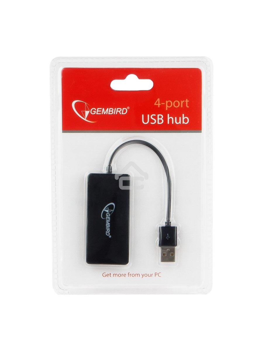 Концентратор USB 2.0 Gembird UHB-U2P4-03, 4 порта, блистер