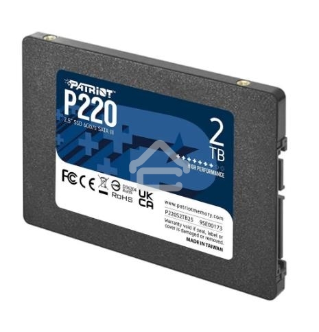 Накопитель SSD Patriot P220, 2Tb, SATA III, 2.5