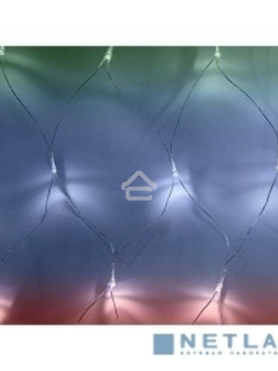 Новогодние светоукрашения Гирлянда - сеть 1,8х1,5м, прозрачный ПВХ, 180 LED Мультиколор [215-139]
