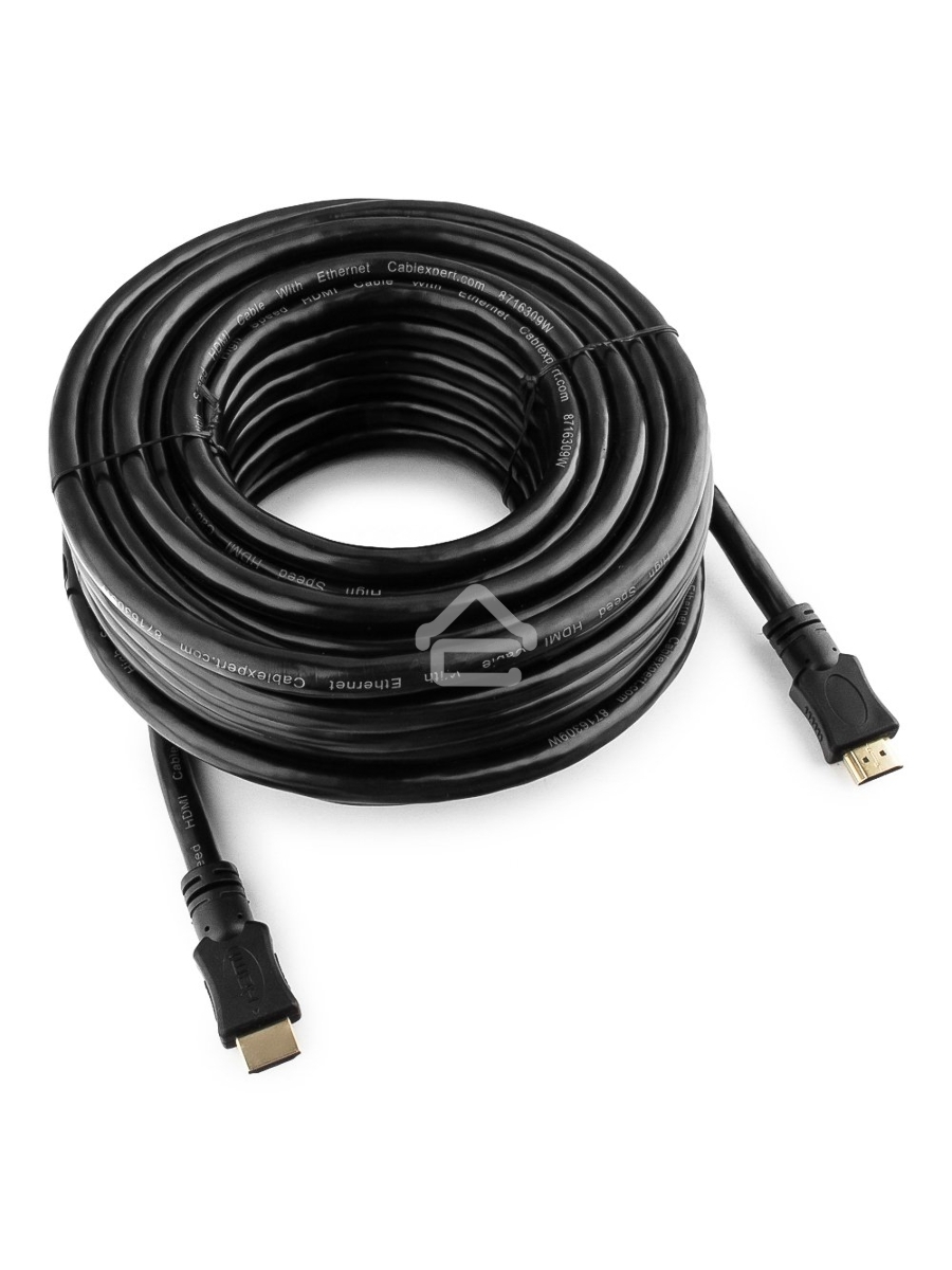Кабель Cablexpert HDMI CC-HDMI4-15M, 19M/19M, v2.0, медь, позол.разъемы, экран, 15м, черный, пакет
