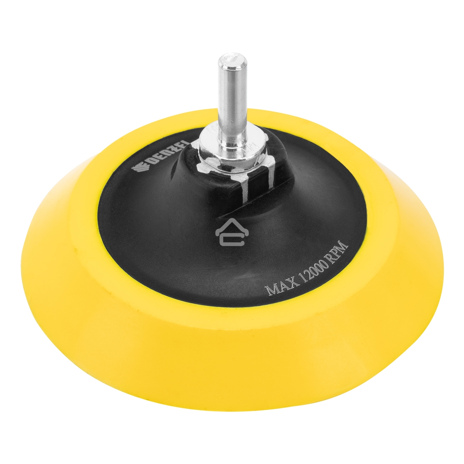 Тарелка опорная Denzel для дрели и УШМ с липучкой, 125 мм, мягкая, с адаптером c М14 на d8