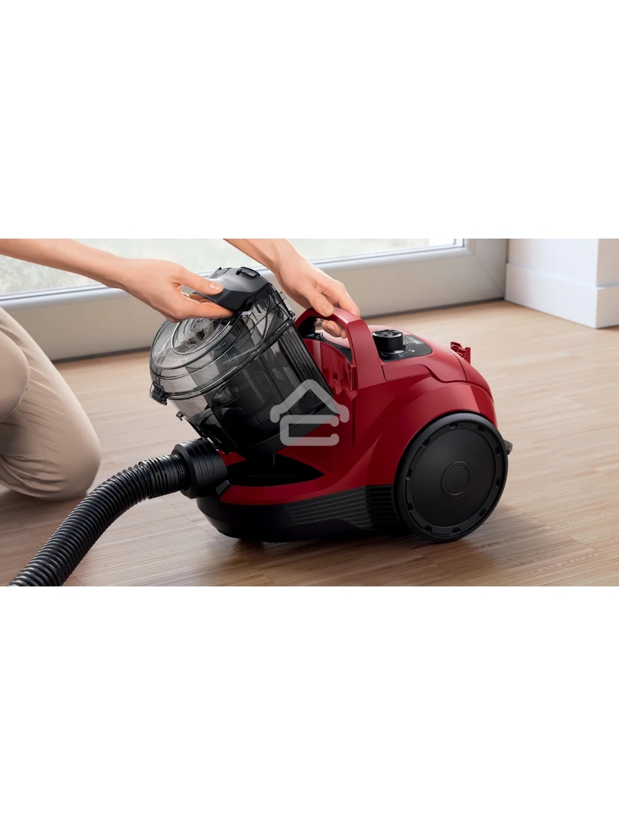 Пылесос Bosch BGS21WX200 красный, 2000 Вт, уборка сухая, пылесборник контейнер, 2 л