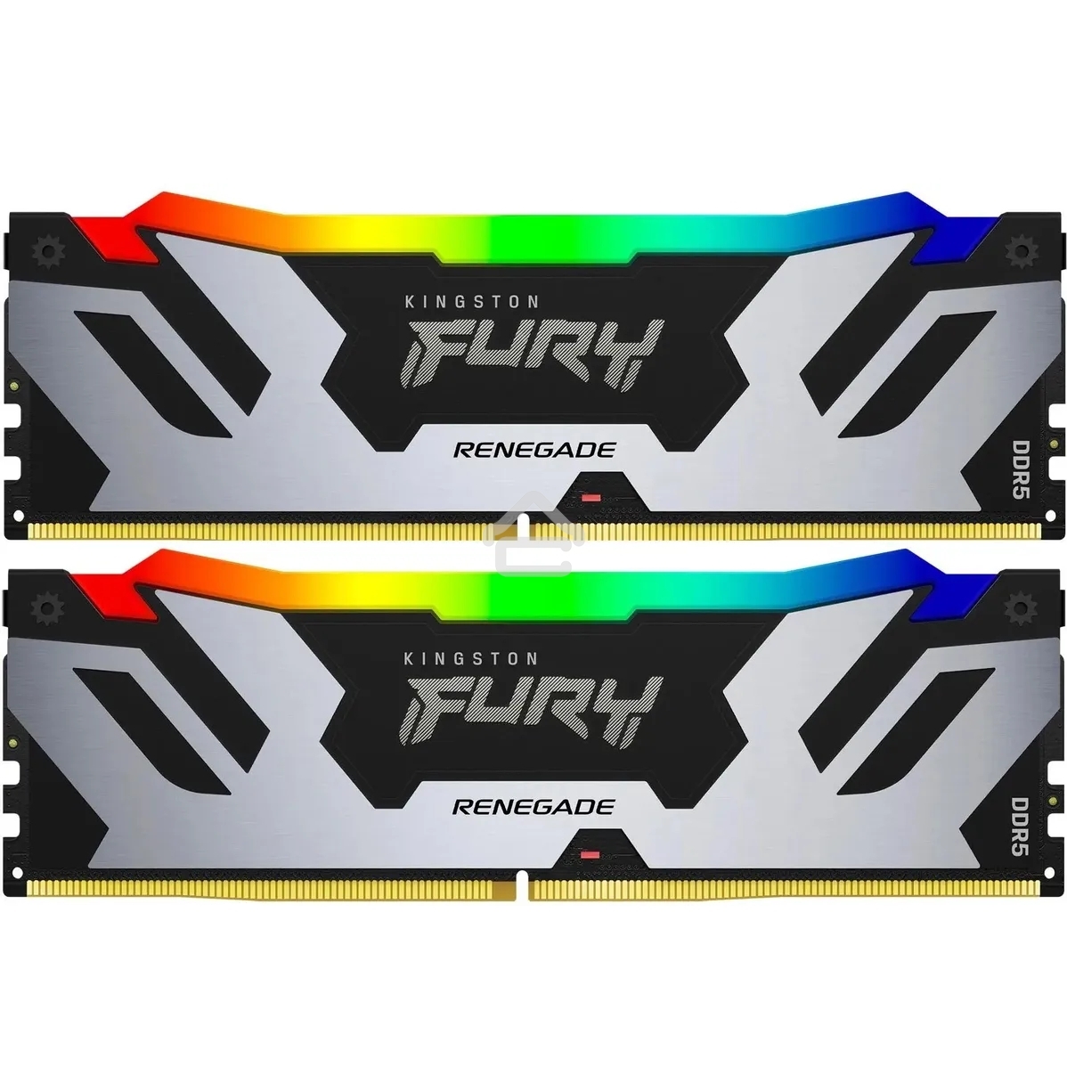 Оперативная память Kingston Fury Renegade, DDR5, 96Gb (2x48Gb), 6400MHz, CL32, DIMM, с радиатором, RGb, серебристый