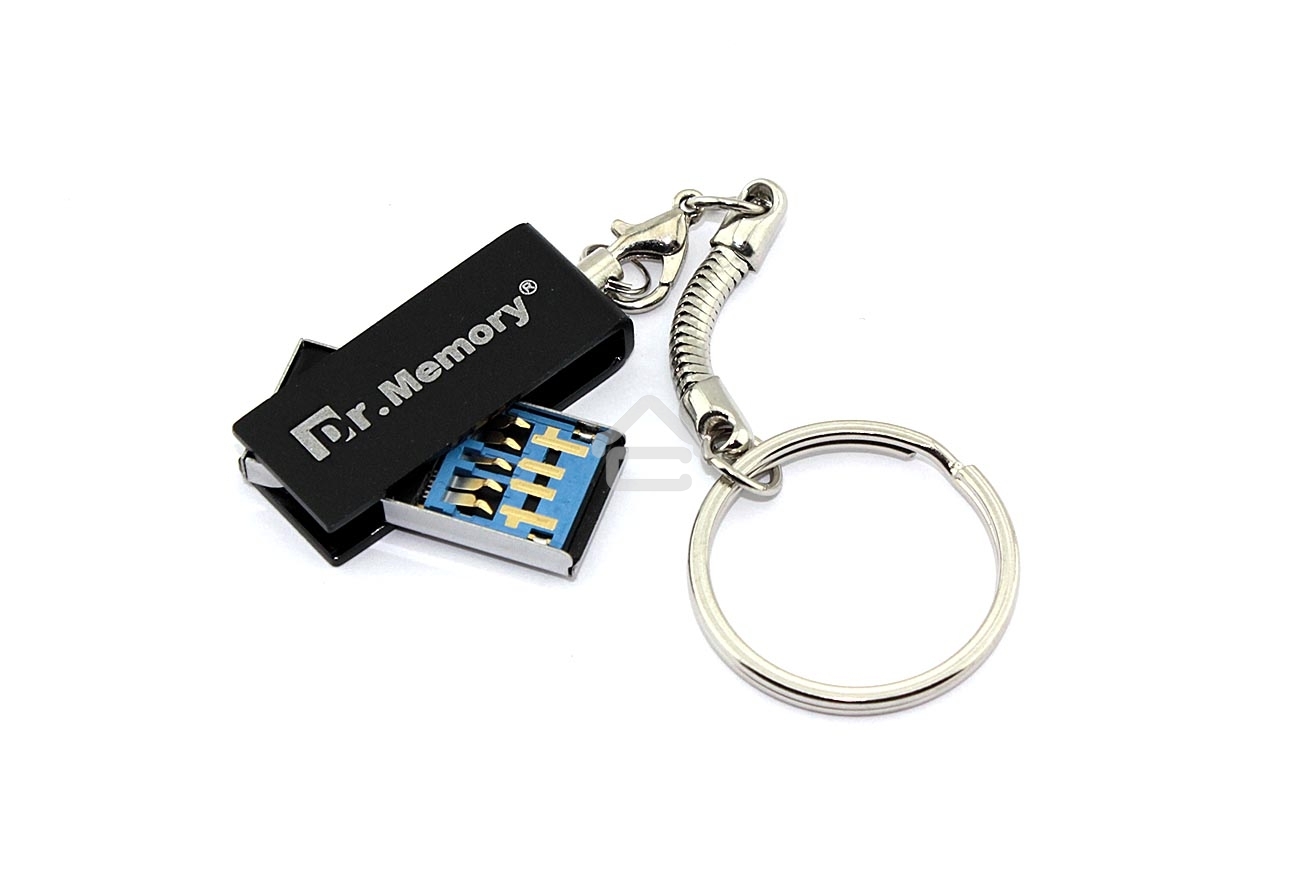 Флешка USB Dr. Memory 005, 32Gb, USB 3.0, R/W 25/15, черный/серебристый