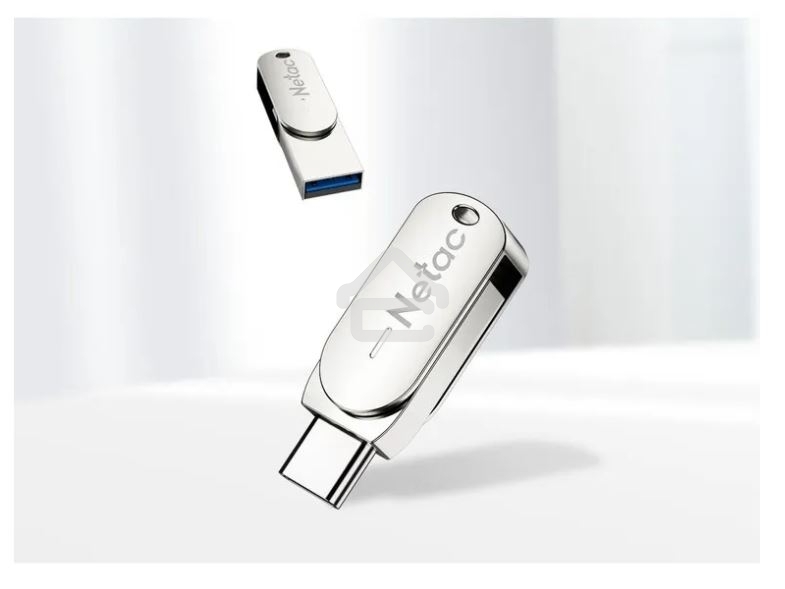 Флешка USB R/W R/W Netac USB Drive U785C USB3.0+TypeC 64GB, retail version