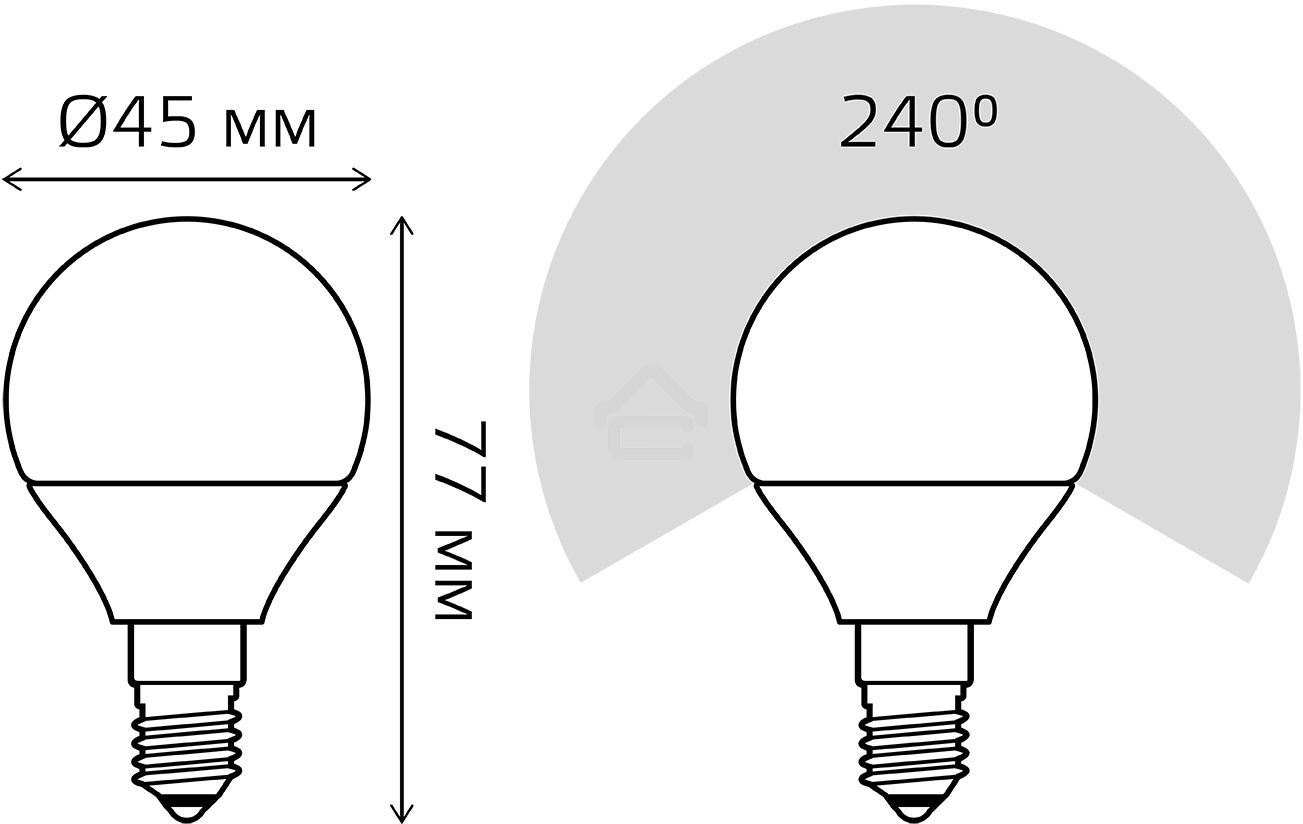 Лампа светодиодная LED Gauss 8Вт E14 220В 2700К Elementary шар 53118