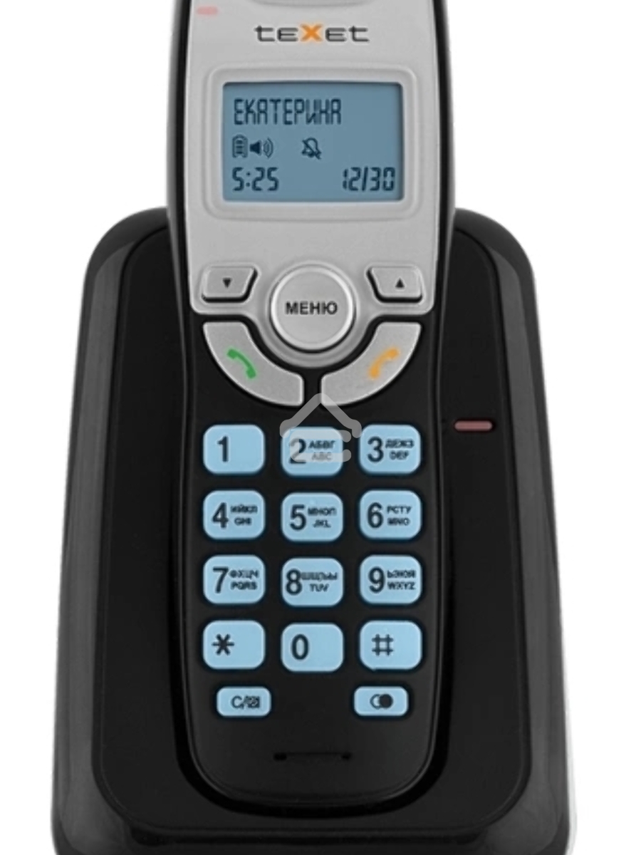 Радиотелефон teXet TX-D6905A черный (громкая связь,телефонная книга на 50 имен и номеров, определитель номера, будильник)