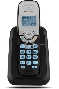 Радиотелефон teXet TX-D6905A черный (громкая связь,телефонная книга на 50 имен и номеров, определитель номера, будильник)