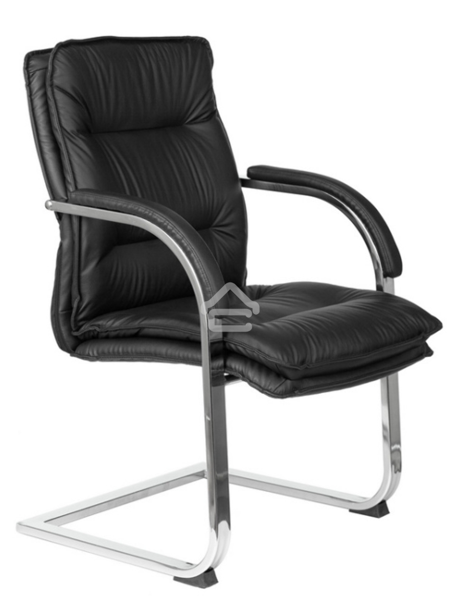 Кресло офисное Бюрократ T-9927SL-LOW-V/BLACK черный, кожа, на полозьях