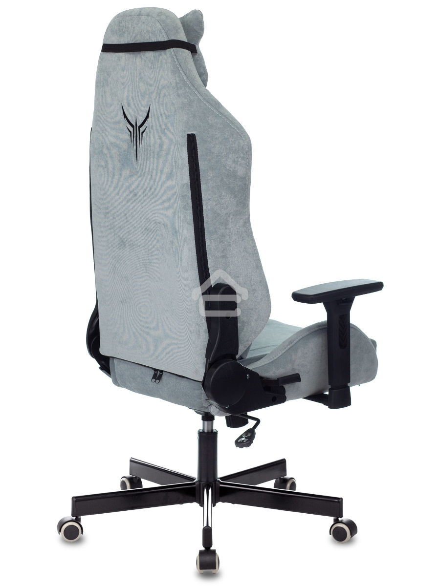 Кресло игровое Knight N1 Fabric серо-голубой Light-28 с подголов. крестовина металл