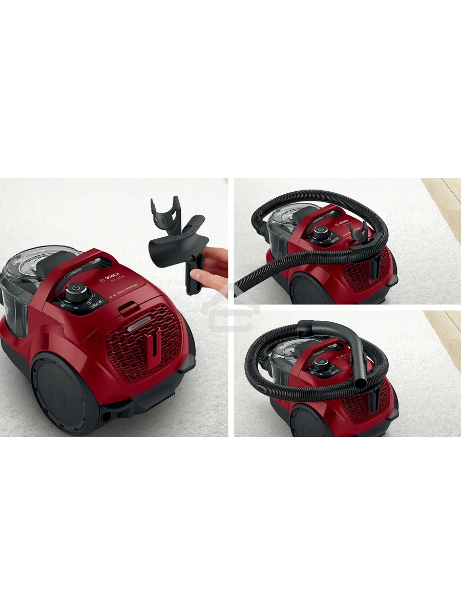 Пылесос Bosch BGS21WX200 красный, 2000 Вт, уборка сухая, пылесборник контейнер, 2 л