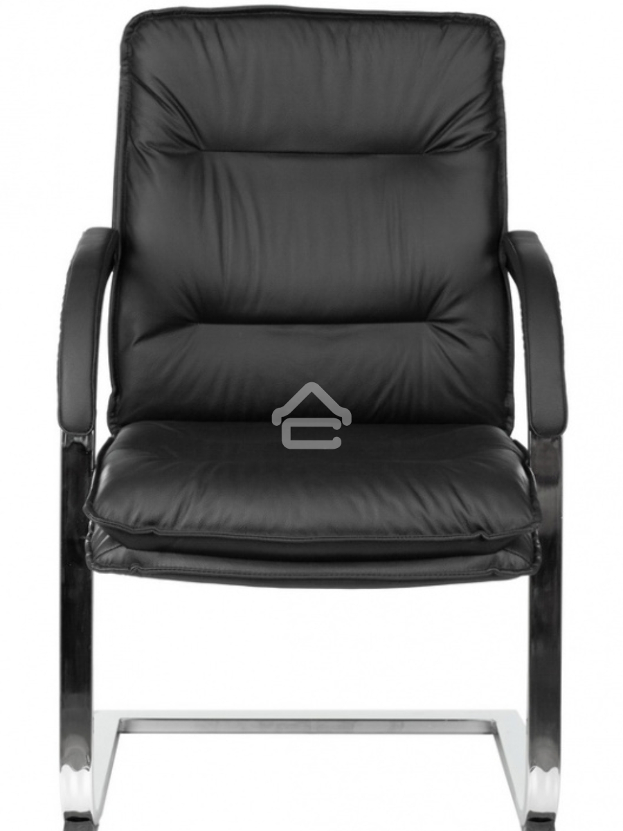 Кресло офисное Бюрократ T-9927SL-LOW-V/BLACK черный, кожа, на полозьях