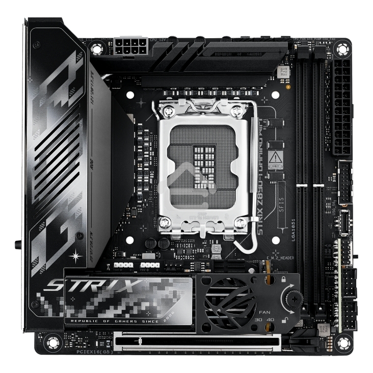 Материнская плата ASUS ROG STRIX Z890-I GAMING WIFI, LGA1851, Intel Z890, 2xDDR5, 2xSATA, 2xM.2, 1xPCI-E 5.0 x16, 1xHDMI, 2xThunderbolt 4, 1x2.5Gb LAN, 9xUSB-A, 1xUSB-C, 5.1, Mini-ITX