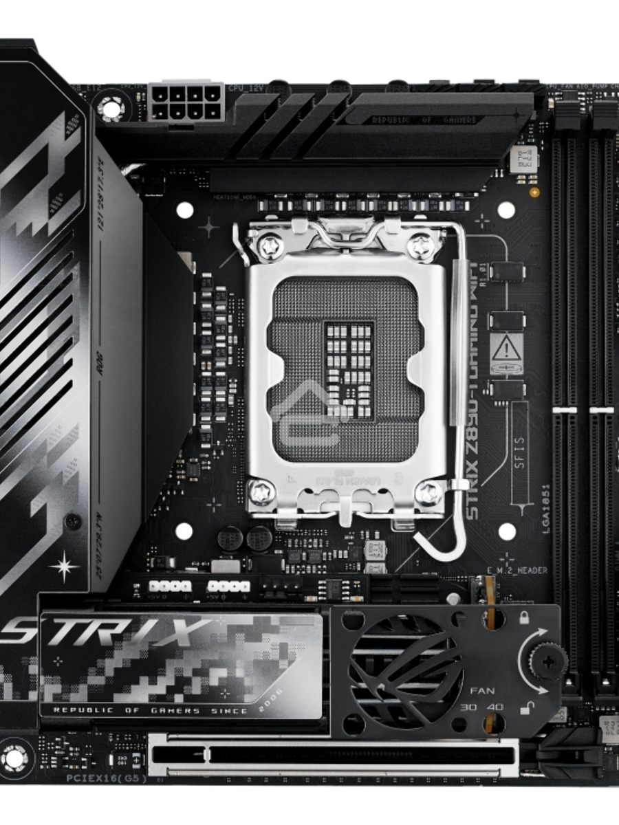 Материнская плата ASUS ROG STRIX Z890-I GAMING WIFI, LGA1851, Intel Z890, 2xDDR5, 2xSATA, 2xM.2, 1xPCI-E 5.0 x16, 1xHDMI, 2xThunderbolt 4, 1x2.5Gb LAN, 9xUSB-A, 1xUSB-C, 5.1, Mini-ITX