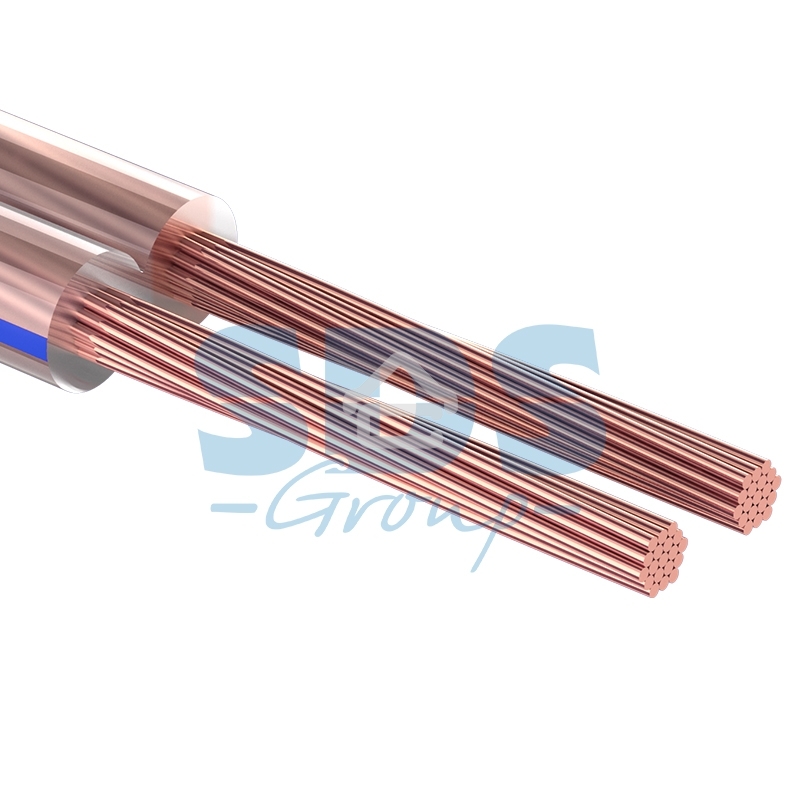 Кабель акустический Rexant 2х0,50 мм², прозрачный BLUELINE, мини-бухта 5 м