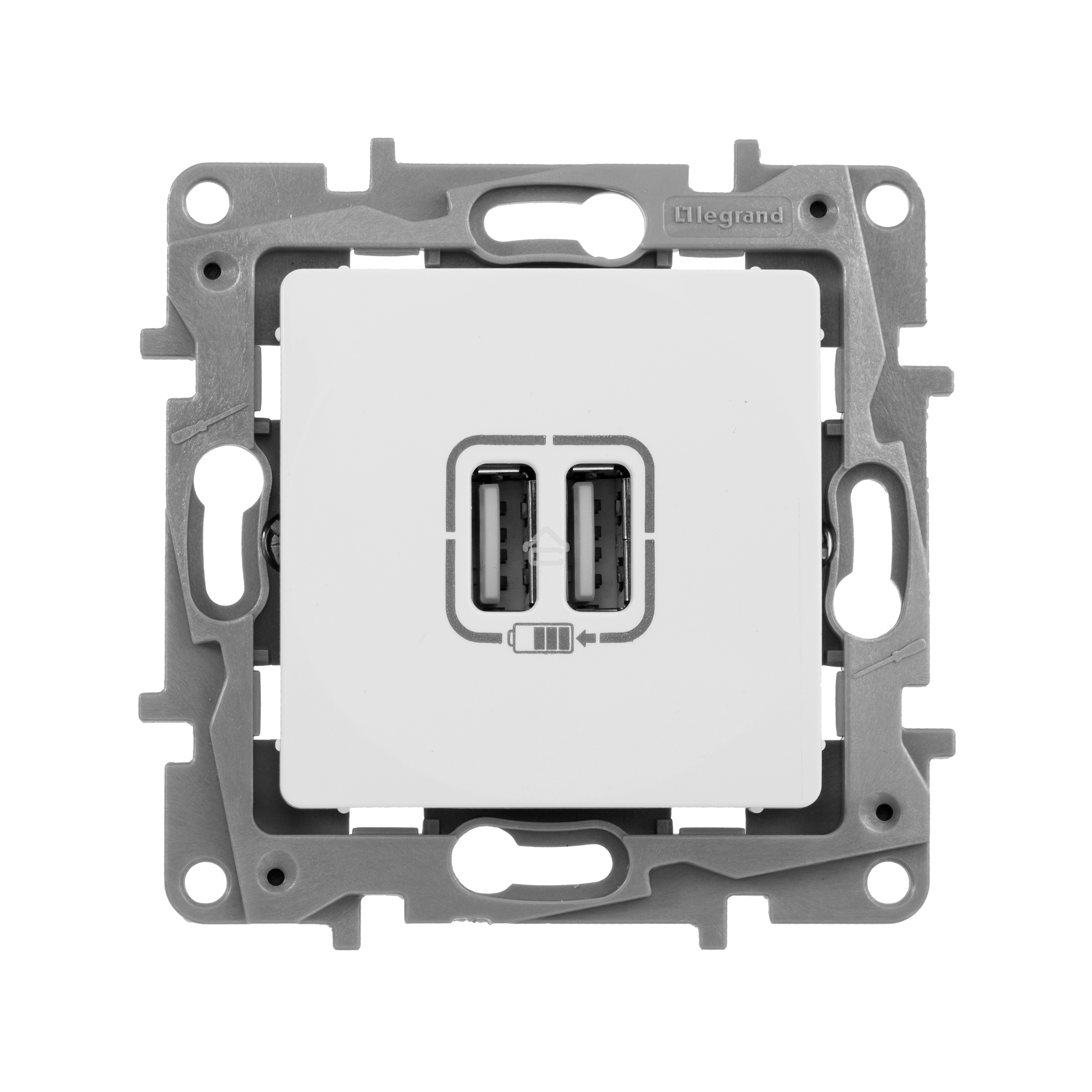 Зарядное устройство с двумя USB-разьемами 240В/5В 2400мА, Etika, белый Зарядное устройство с двумя USB-разьемами 240В/5В 2400мА, Etika, белый