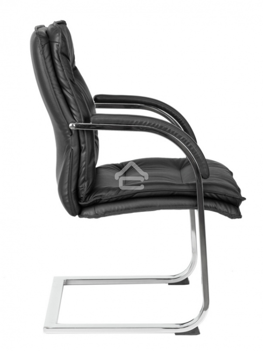 Кресло офисное Бюрократ T-9927SL-LOW-V/BLACK черный, кожа, на полозьях