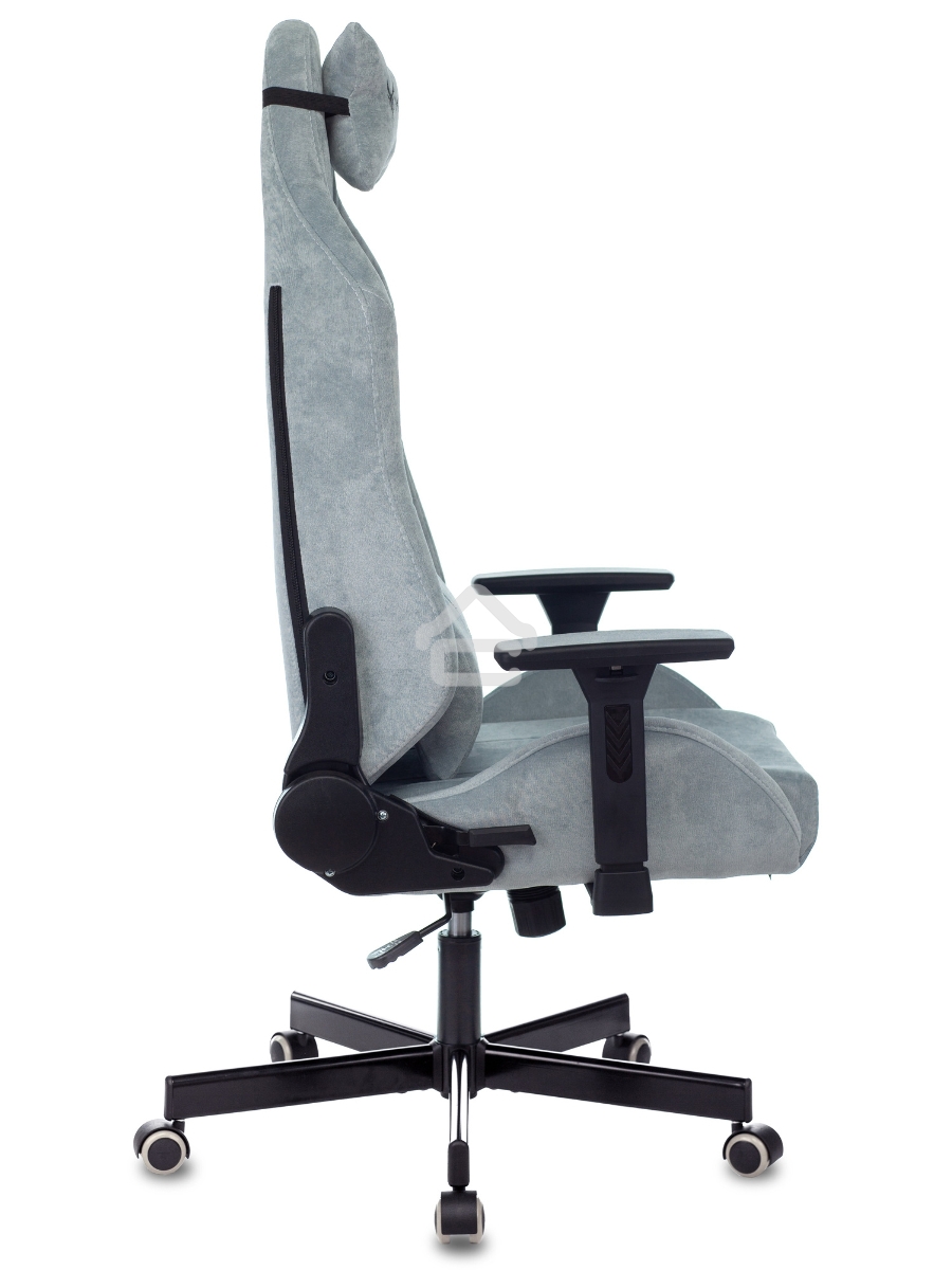 Кресло игровое Knight N1 Fabric серо-голубой Light-28 с подголов. крестовина металл