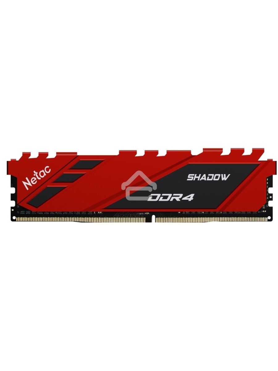 Оперативная память NETAC Shadow, DDR4, 16GB (1x16GB), 3200MHz, CL16, DIMM, с радиаторами, красный