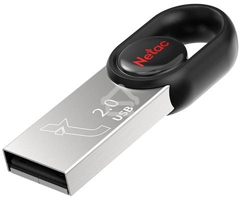 Флешка USB Netac UM2 (NT03UM2N-032G-20BK), 32Gb, USB 2.0, R/W 100/40, серебристый/черный