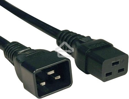 Кабель питания IEC 320 C19 - IEC 320 C20 (3x1.5), 16A, прямая вилка, 1м, черный Hyperline PWC-IEC19-IEC20-1.0-BK