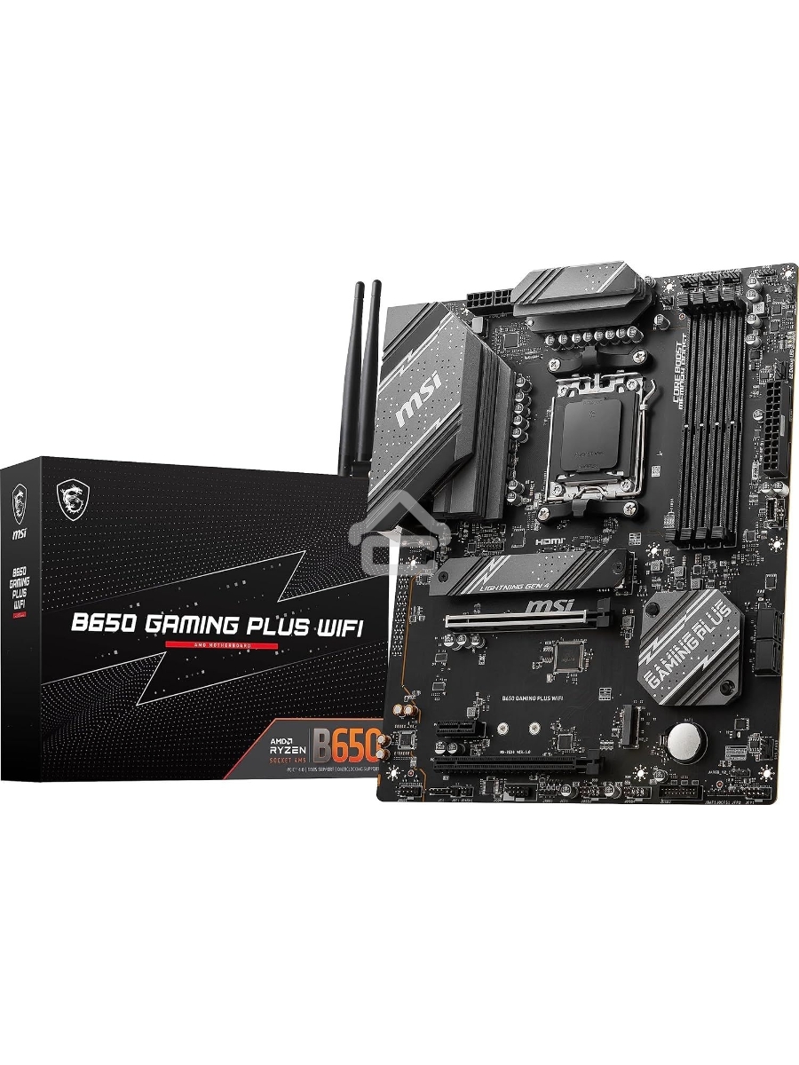 Материнская плата MSI B650 GAMING PLUS WIFI, AM5, AMD B650, 4xDDR5, 4xSATA, 2xM.2, 1xPCI-E 4.0 x16, 1xPCI-E 4.0 x4, 1xDisplayPort, 1xHDMI, 1x 2.5Gb LAN, 4xUSB 3.2 Gen 1, 3xUSB 3.2 Gen 2, 6x3.5 мм, 7.1, Standard-ATX
