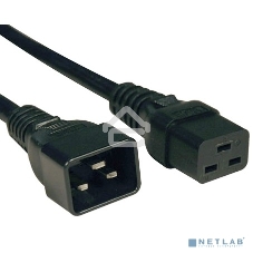 Кабель питания IEC 320 C19 - IEC 320 C20 (3x1.5), 16A, прямая вилка, 1м, черный Hyperline PWC-IEC19-IEC20-1.0-BK