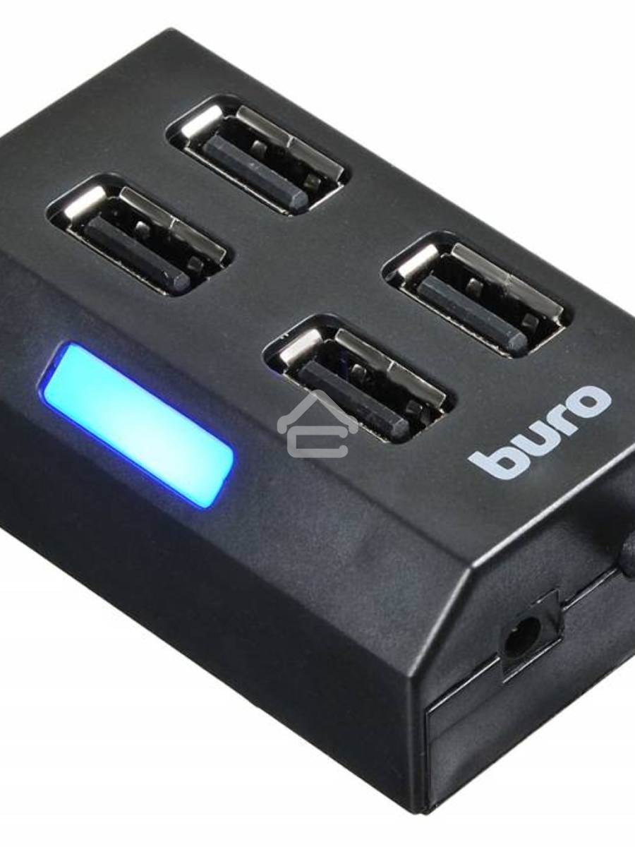 Разветвитель USB 2.0 Buro BU-HUB4-U2.0 4порт. черный
