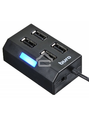 Разветвитель USB 2.0 Buro BU-HUB4-U2.0 4порт. черный