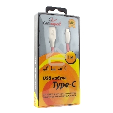 Кабель USB2.0 Cablexpert CC-G-USBC01R-1M, AM/Type-C, серия Gold, длина 1м, красный, блистер