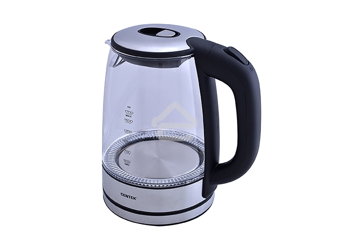 Чайник электрический Centek CT-0030 черный стекло 1.7 л, 2200 Вт, внутр. LED подсветка, защита от вкл б/воды