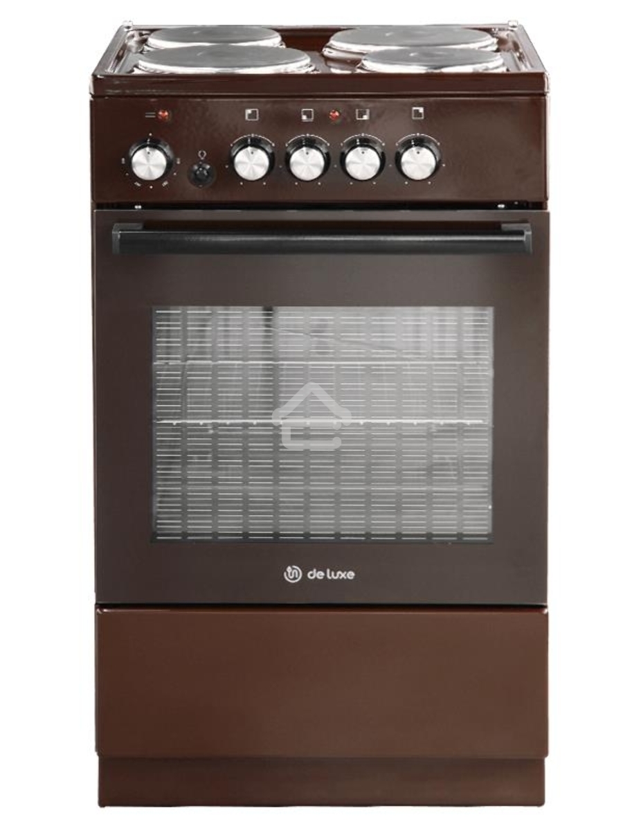 Плита электрическая De Luxe 5004.18э-014 коричневый, конфорок 4 шт, духовка 43 л, 50 см x 85 см x 50 см