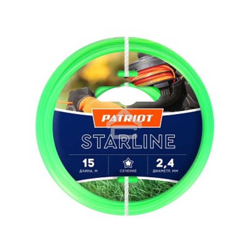 Леска для садовых триммеров Patriot Starline d=2.4мм L=15м (805201061)
