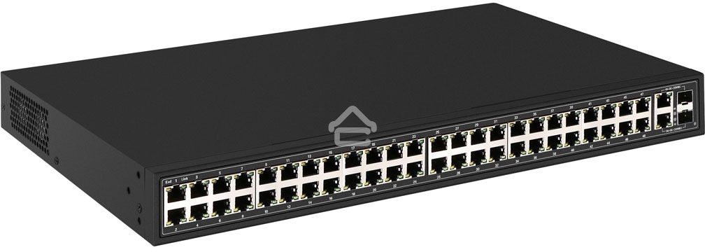 Коммутатор OSNOVO SW-64822(700W) 48 портовый PoE коммутатор, 48*10/100 Base-T PoE, 2*GE Combo Uplink, PoE на порт до 30W, суммарная мощность PoE до 700W